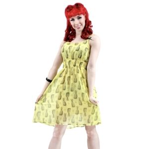 Small rare Sourpuss pineapple baby doll dress